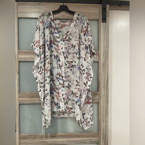 DKNY Multicolor Butterfly Swimsuit Coverup